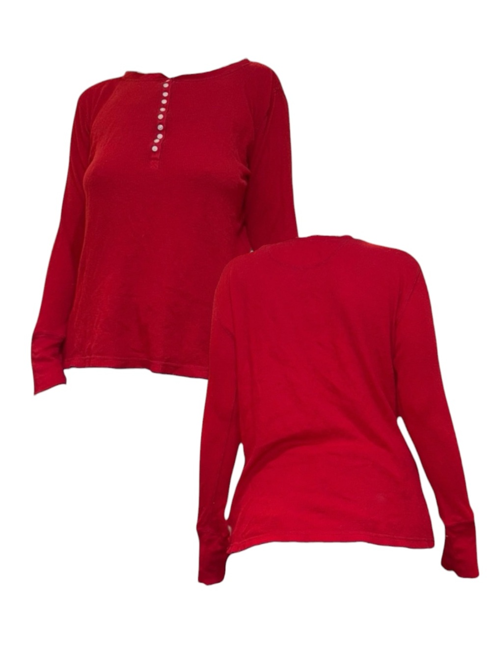 GAP Red Long Sleeve Henley Top
